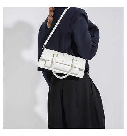 Ladies Shoulder Bag High Quality PU Stone Pattern Crossbody Bag for Women Armpit Clutch
