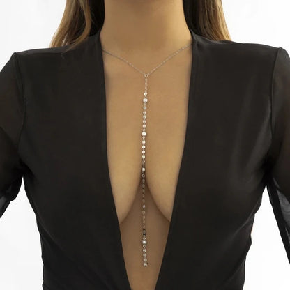 Women's Sexy Tassel Pearl Harness Chest Chain