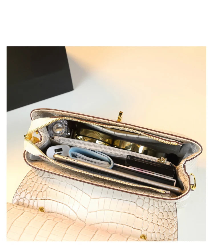 Luxury Genuine Leather Women Handbags Quality Cowhide Shoulder Messenger Bag