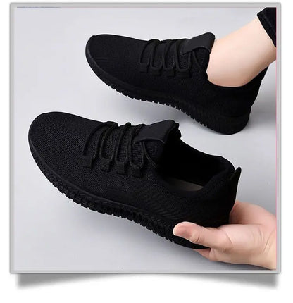 Women's Breathable Casual Shoes Running Shoes Black Sneakers Shoes for Women