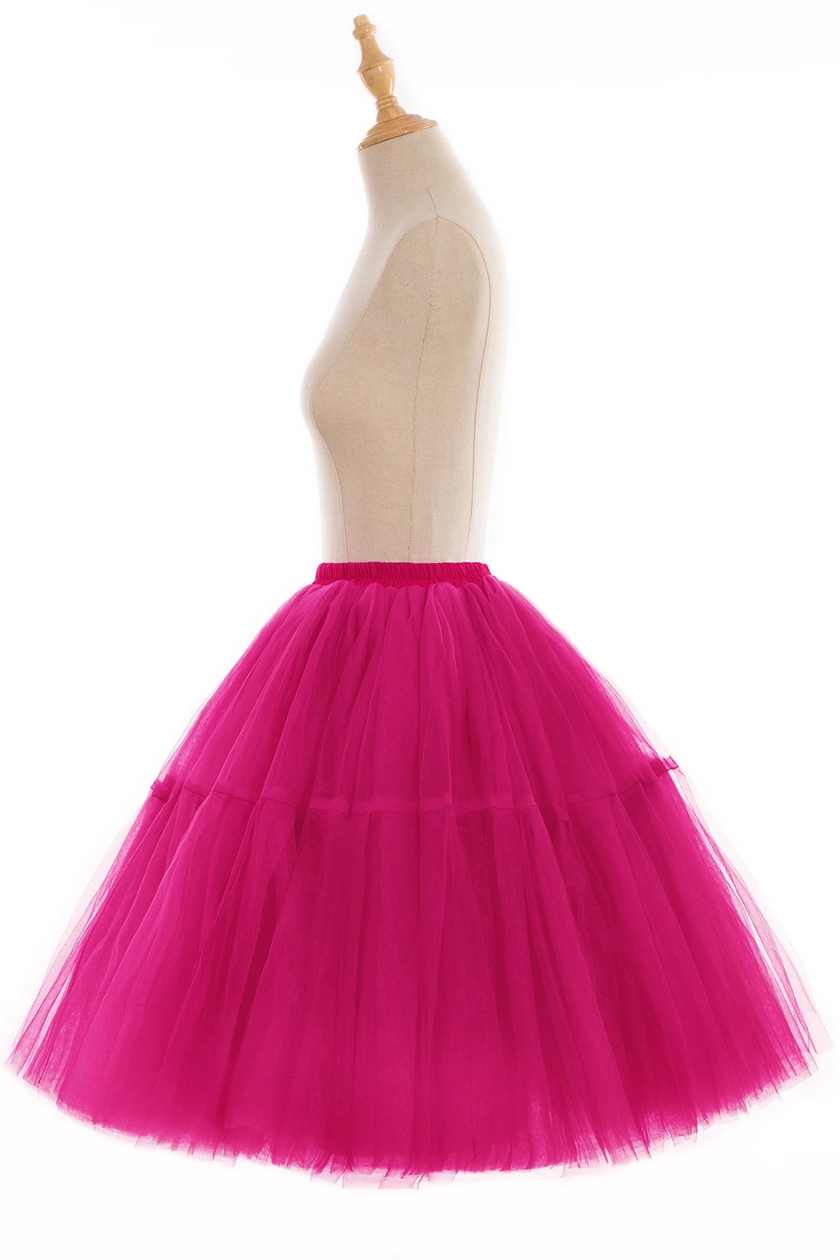 Fluffy Tulle Skirt Petticoat Adult Elastic Waist Underskirt Layers Bridal Midi Tutu Skirts Women Prom Evening