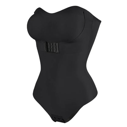 Removable Strap Women Tummy Control Shapewear Thong Front Closure Butt Lifter Removable Strap Padded Full Body Shaper