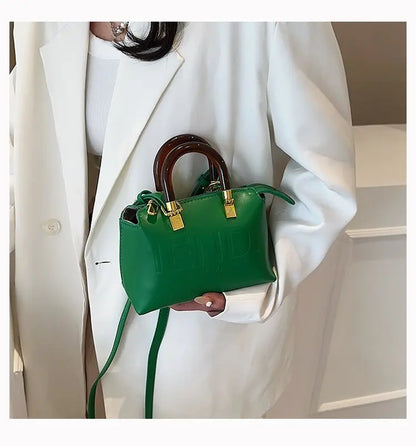 PU Leather Boston Bag Women's Shoulder Bag - Stylish Handbag for Work, Casual Purse