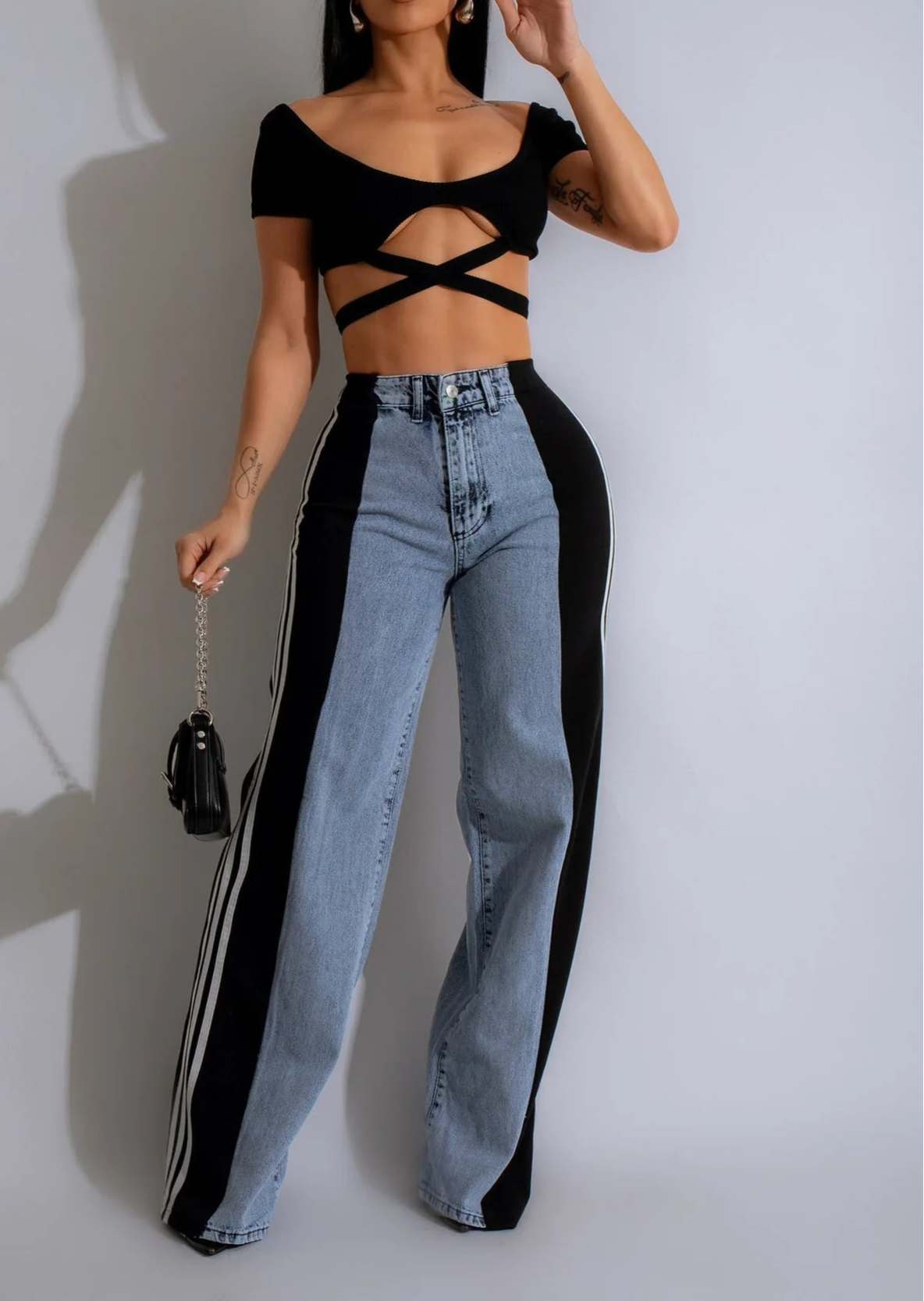 Wide Leg Jeans Cargo Pants Sexy Women High Waist Elegant Streetwear Denim Casual Straight Trousers