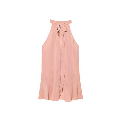 Summer Top Women Halter Blouse Ruffles Thin Causal Chic Tops
