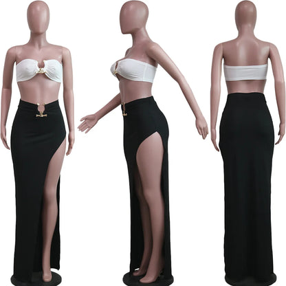 European and American women's casual fashion sexy irregular skirt suit beach dress Resort Wear