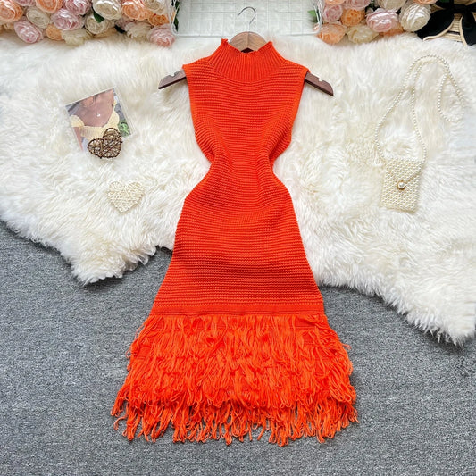 Summer Fashion Sexy Openwork Stitching Sleeveless Bodycon Party Dress