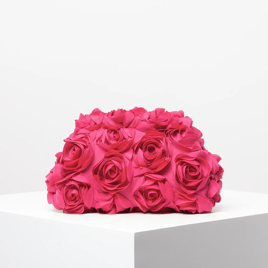 Elegant Red Rose Clutch bag, Wedding Party Dinner Purse