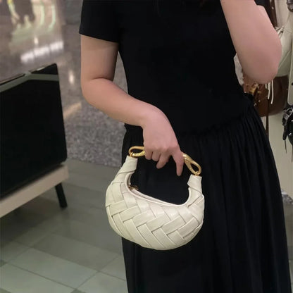 Woven Bird's Nest Bag Brand Creative Design Dumpling Shape Comfortable Fabric Commuter Shoulder Messenger Bag
