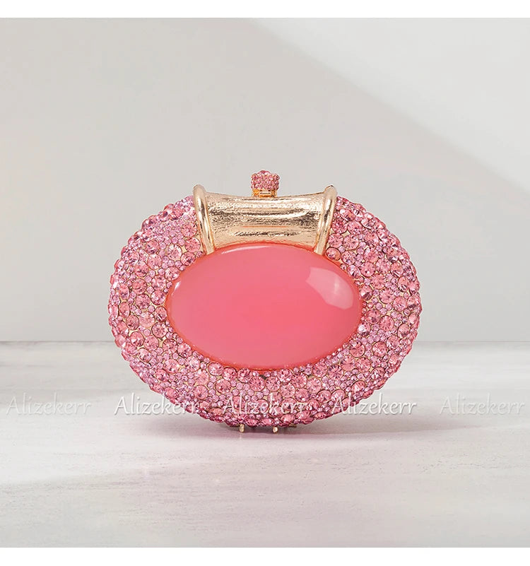 Oval Shaped Crystal Evening Bag Women Boutique Gorgeous Classy Diamond Clutch Purses And Handbags Bridal Wedding Party