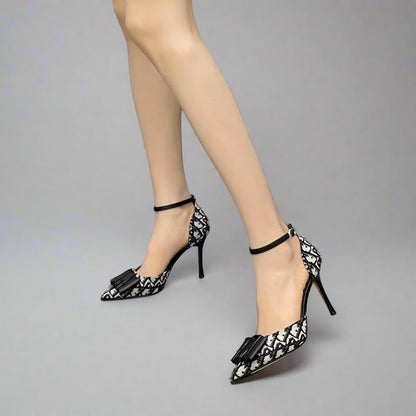 Women Sexy High Semi Heels Pointed Toe Shoes Party Stilettos Pumps Ankle Buckle Pumps