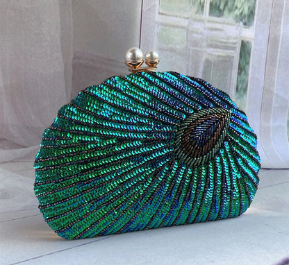 Retro Heavy Craft Beaded Embroidery Evening Portable Bag