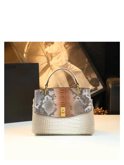 Luxury Genuine Leather Women Handbags Quality Cowhide Shoulder Messenger Bag