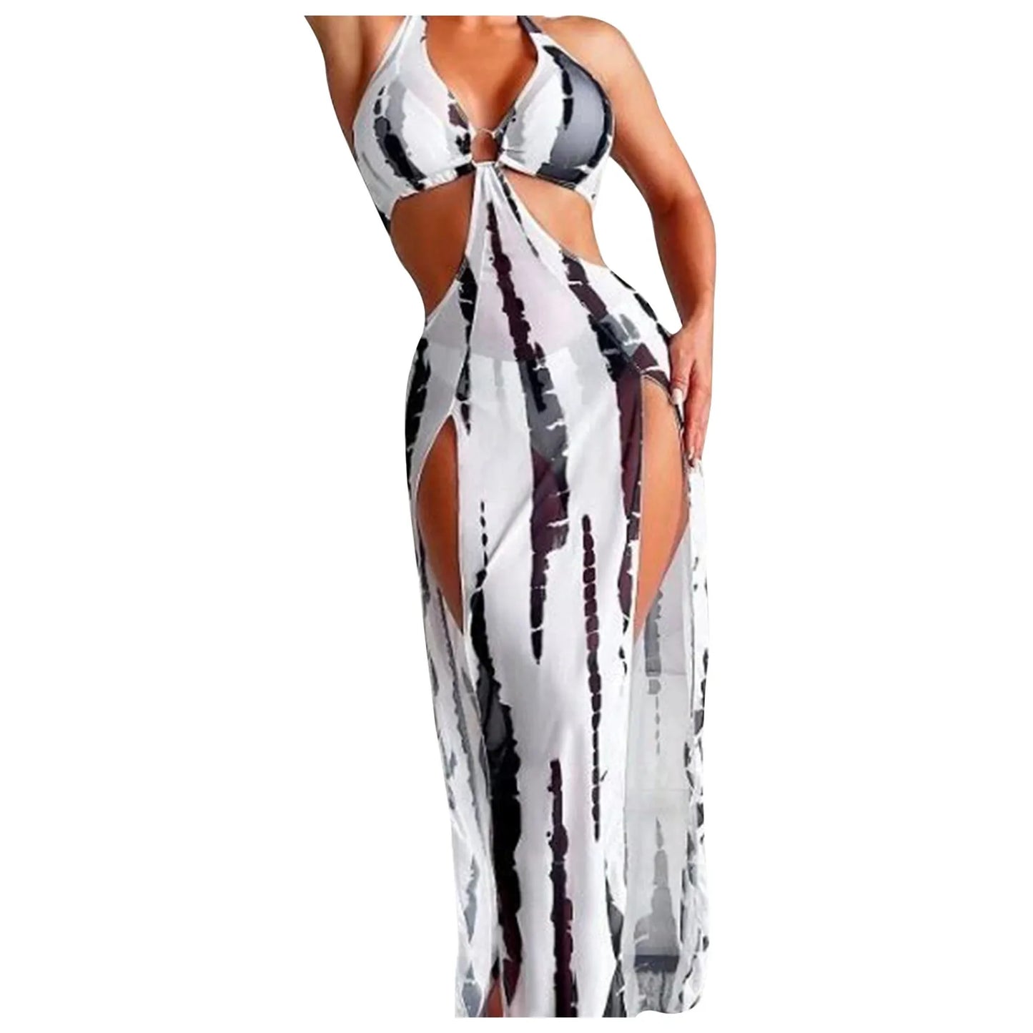 Women Bikinis Set European American Sexy Three Piece Bikini Strapless Halter Swimsuit Bathing Suit