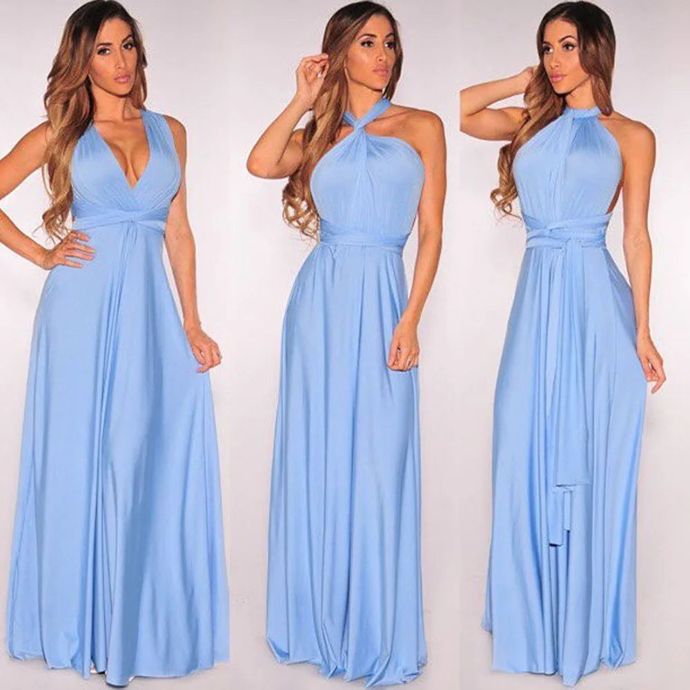 Multiway Wrap Convertible Boho Maxi Dress Bridesmaid Infinity Robe Dresses