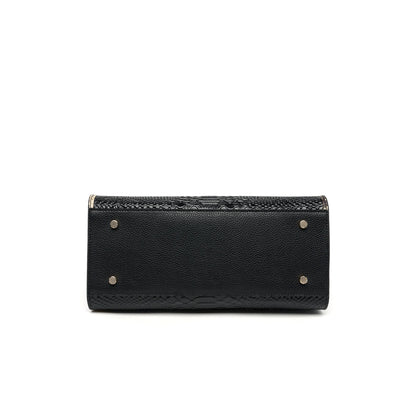 Elegant Single Shoulder Bag Business Women Black Animal Pattern Purses