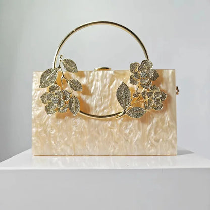 Banquet Pearlescent Acrylic Purse Women's Tote Crossbody Shoulder Square Bag
