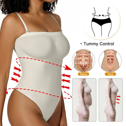 Womens Bodysuit Tummy Control Shapewear Thong Seamless Slimming Compression Body Shaper