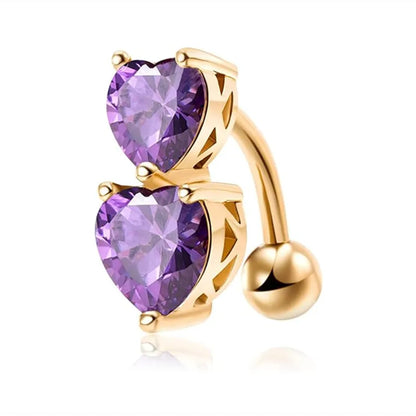 1PCS Crystal Belly Button Rings Surgical Steel Heart Navel Piercing