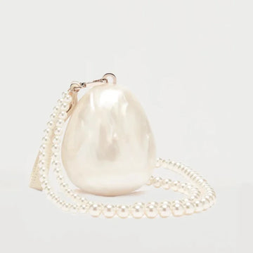 Egg Shaped Women Acrylic Bag Cute Pearl Evening Luxury Clutch