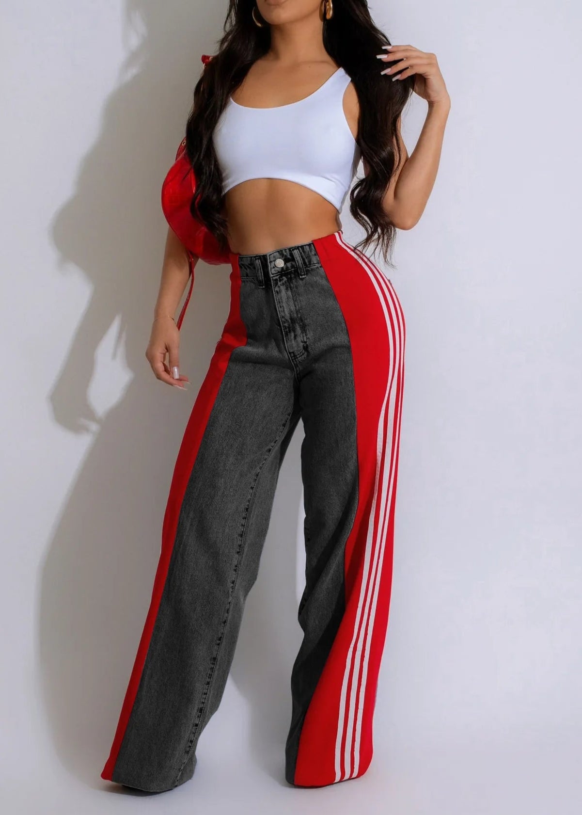Wide Leg Jeans Cargo Pants Sexy Women High Waist Elegant Streetwear Denim Casual Straight Trousers
