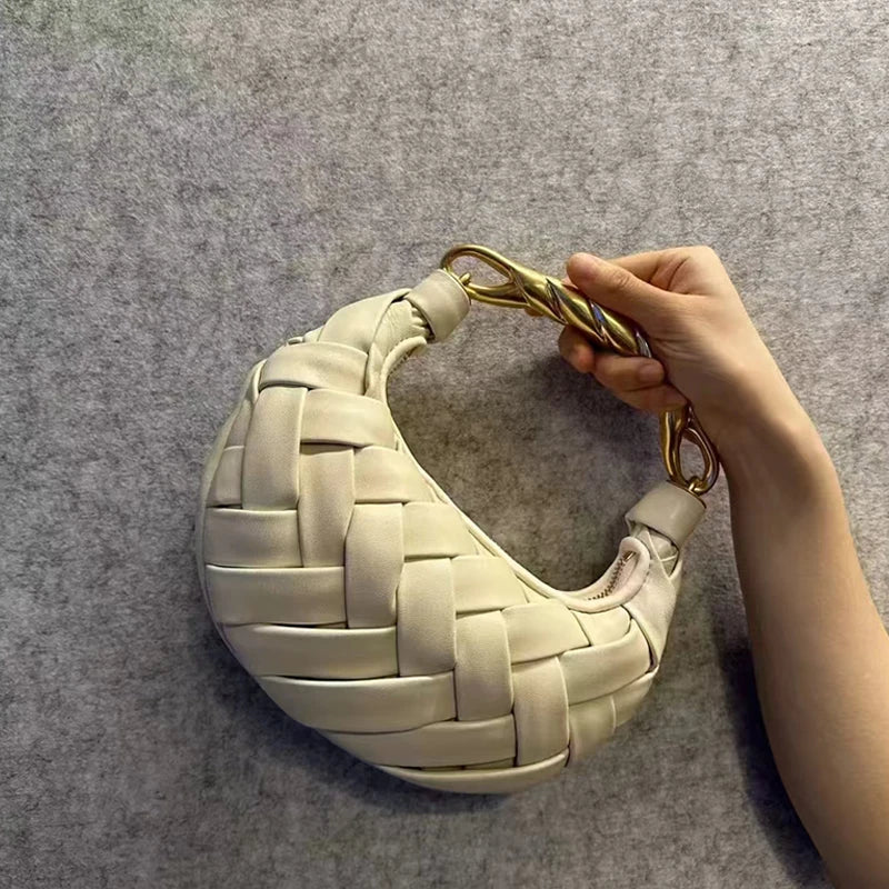 Woven Bird's Nest Bag Brand Creative Design Dumpling Shape Comfortable Fabric Commuter Shoulder Messenger Bag