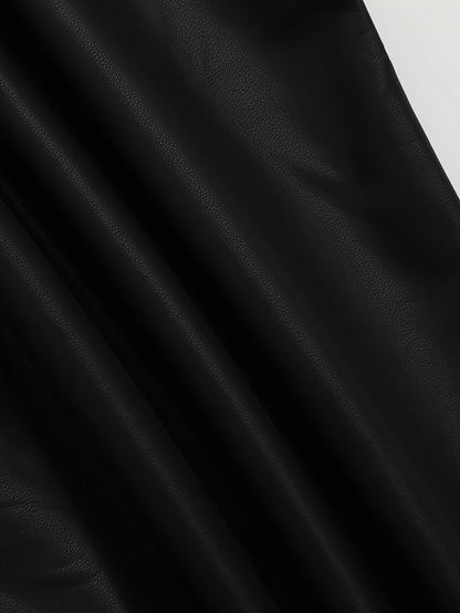 Women's Sexy Slim Fit PU Leather Pants Casual Pants Elastic High Waisted Leggings