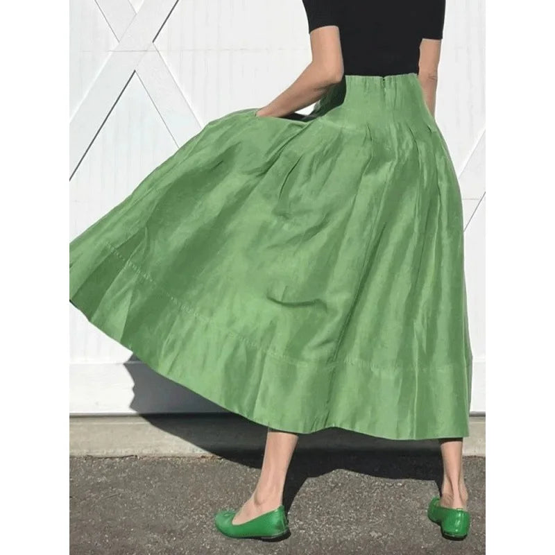 French elegant retro umbrella skirt fluffy skirt high quality ladies midi skirt