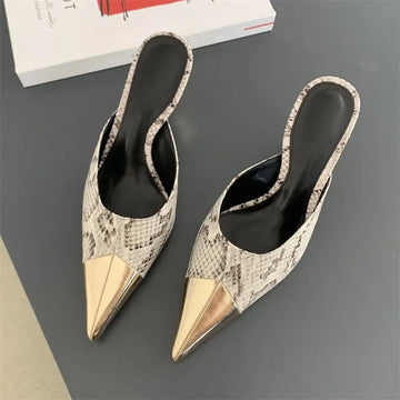 Pointed Toe Women Slippers Sexy Thin Heels Sandals Banquet Mule Shoes