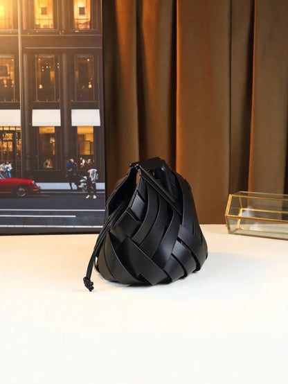 Woven Design Women Handbag, Tote Basket Bag, High-End Inverted Triangle Shaped Handbag
