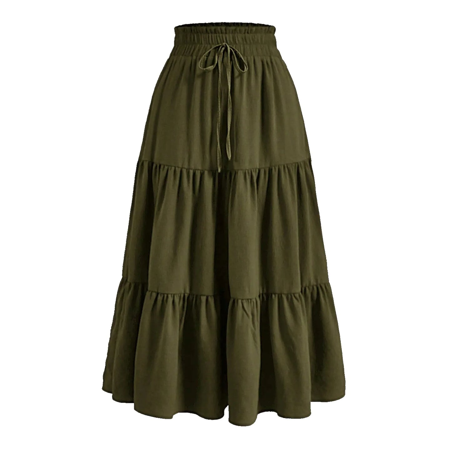 Women'S Boho Vintage Floral Print Maxi Skirt Elastic High Waist Pleated Flowy A Line Long Skirts