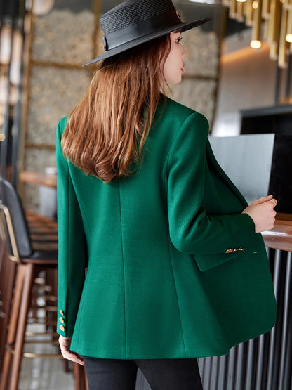 Ladies Blazer Women Green Black Khaki Long Sleeve Female Business Work Wear Slim Formal Jacket for Winter