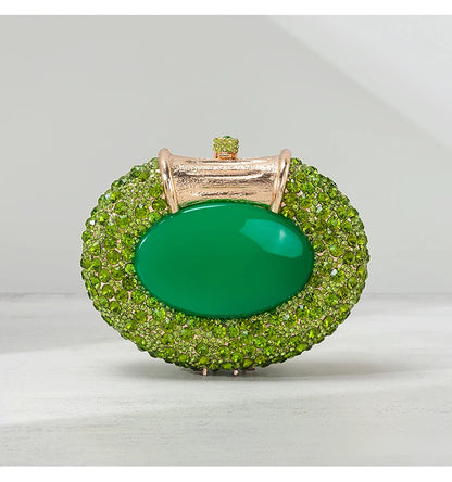 Oval Shaped Crystal Evening Bag Women Boutique Gorgeous Classy Diamond Clutch Purses And Handbags Bridal Wedding Party