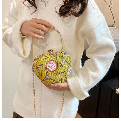 Luxury Gold Clutch Bags for Women Evening Purse Designer Crossbody Bag