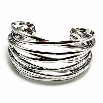 Round Chain Charms Cuff Bracelet For Women