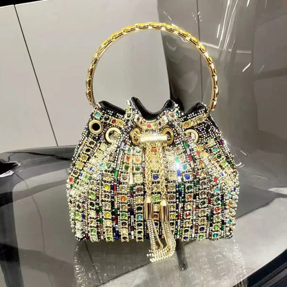Wedding Party Clutch Purse Glitter Shiny Diamond Banquet Bag Chain Bag