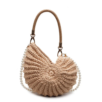Luxury Hand-woven Shell Bag Women Seaside Conch Shell Messenger Bag
