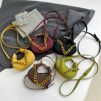 Mini PU Leather Saddle Shoulder Bag for Women Y2K Handbags and Purses Crossbody Bags