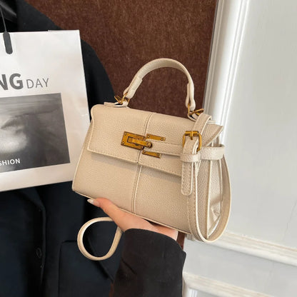 Luxury Trapezoidal Clutch Bag Hardware Lock Design Square Shoulder Handbag