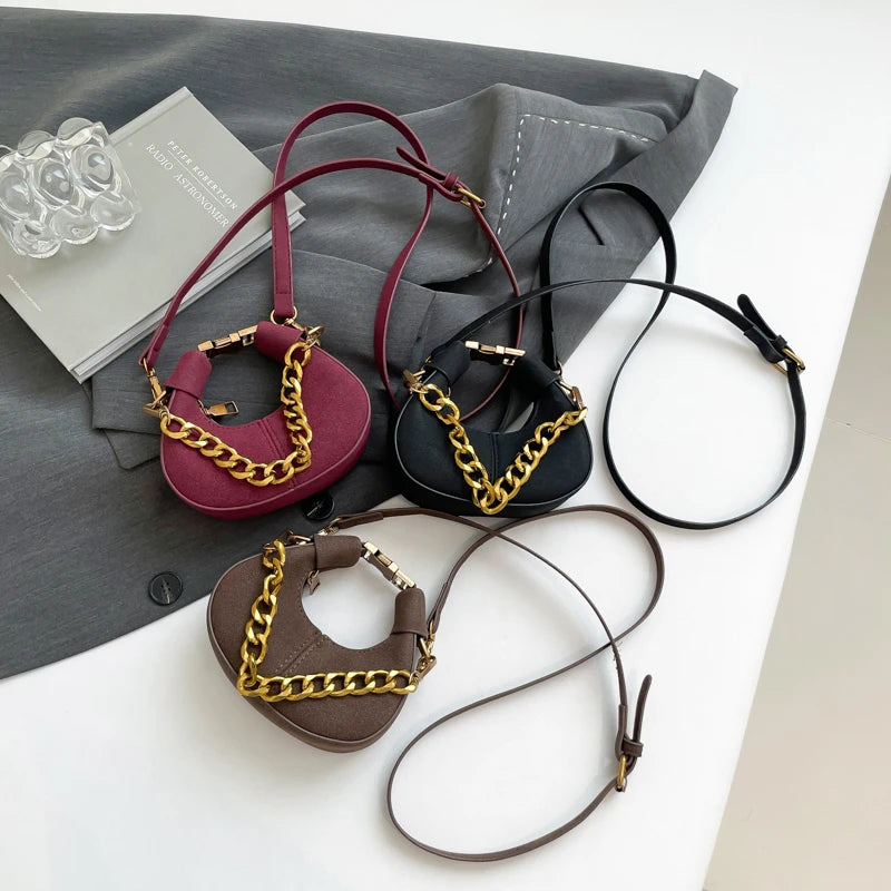 Mini PU Leather Saddle Shoulder Bag for Women Y2K Handbags and Purses Crossbody Bags