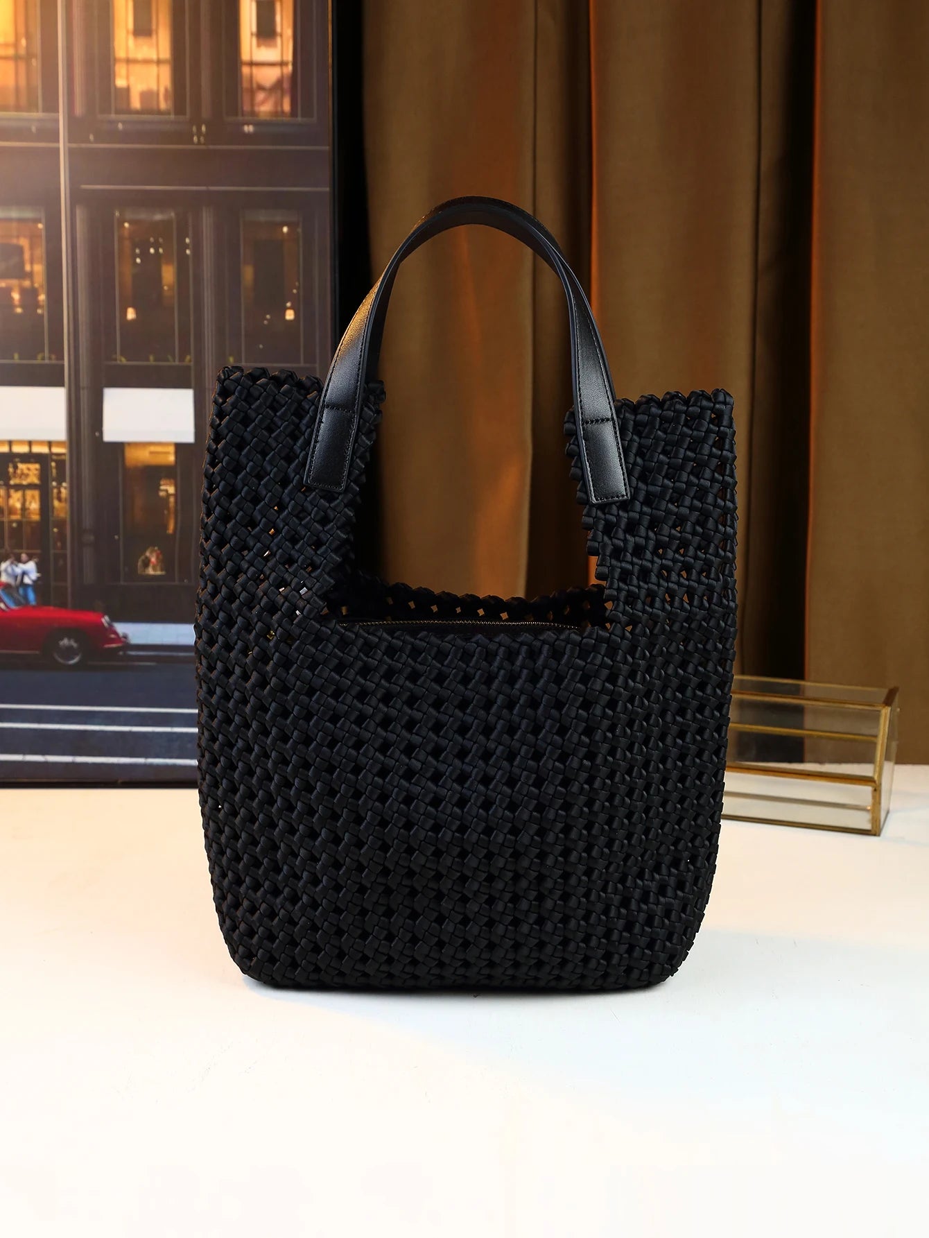 Woven Handbag Casual Commuter Mother-Child Bag Shoulder Underarm Bag