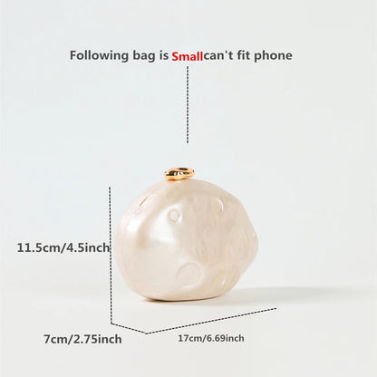 Stone shape Small Acrylic clutch bag women for wedding evening party