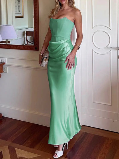 Bridesmaids Strapless Bodycon Party Dress Maxi Corset Dress for Women