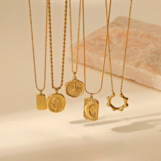 Stainless Steel Necklace for Women Minimalist Golden Chain Necklace