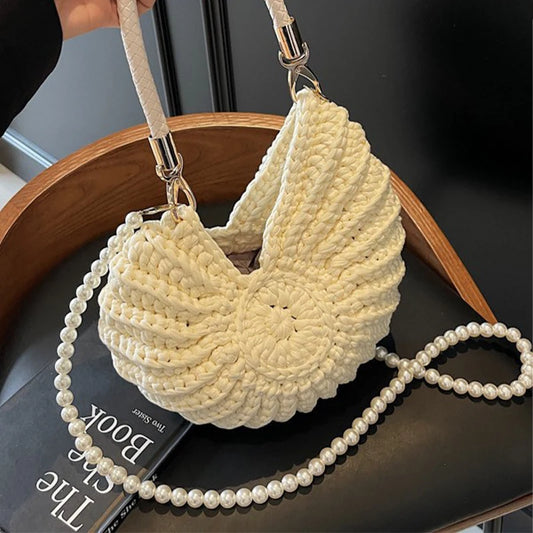 Luxury Hand-woven Shell Bag Women Seaside Conch Shell Messenger Bag