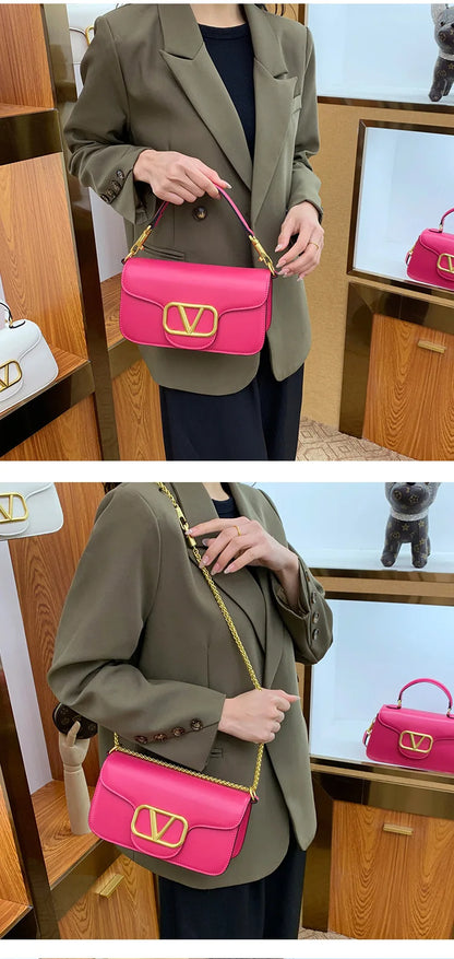 Women's Calf leather handbag chain one-shoulder crossbody bag high-quality women's bag