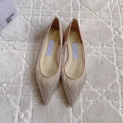 Mesh Pointed Shallow Mouth Sexy Pump Heels Stiletto Shoes Bridal Shoes