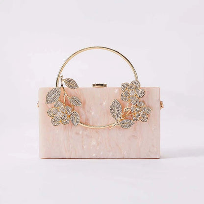 Banquet Pearlescent Acrylic Purse Women's Tote Crossbody Shoulder Square Bag