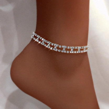 Iced Out Chunky Cuban Chain Anklets For Women