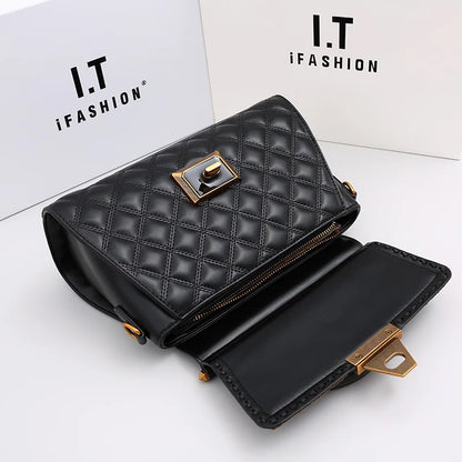 Women's handbag high-end light luxury diamond grid small square bag, shoulder and crossbody